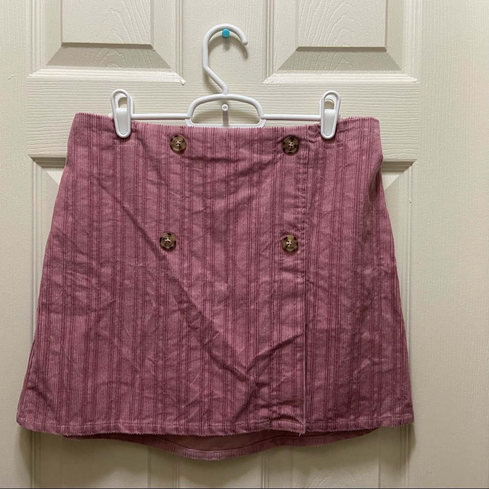 Blush pink corduroy skirt
